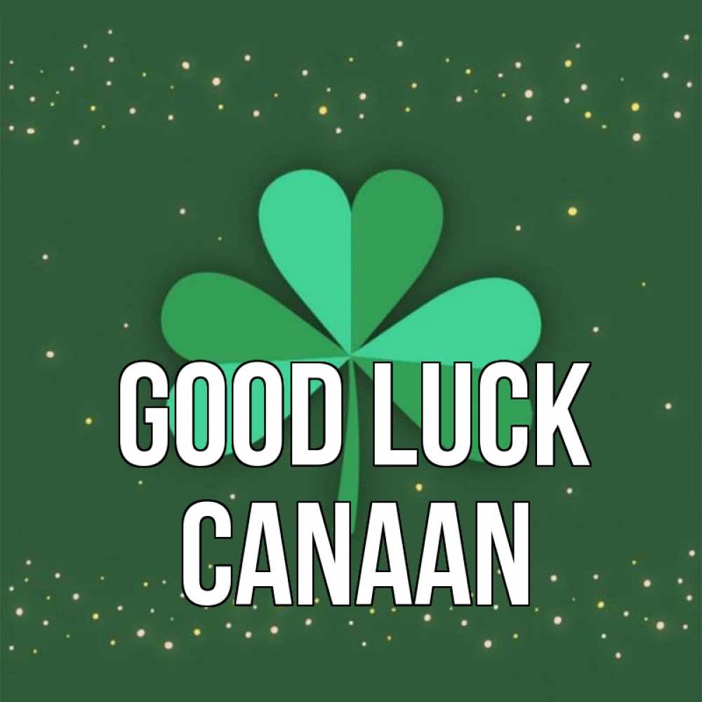 Greetings card с именем, Canaan Good luck лист клевера Greetings with text for free download 