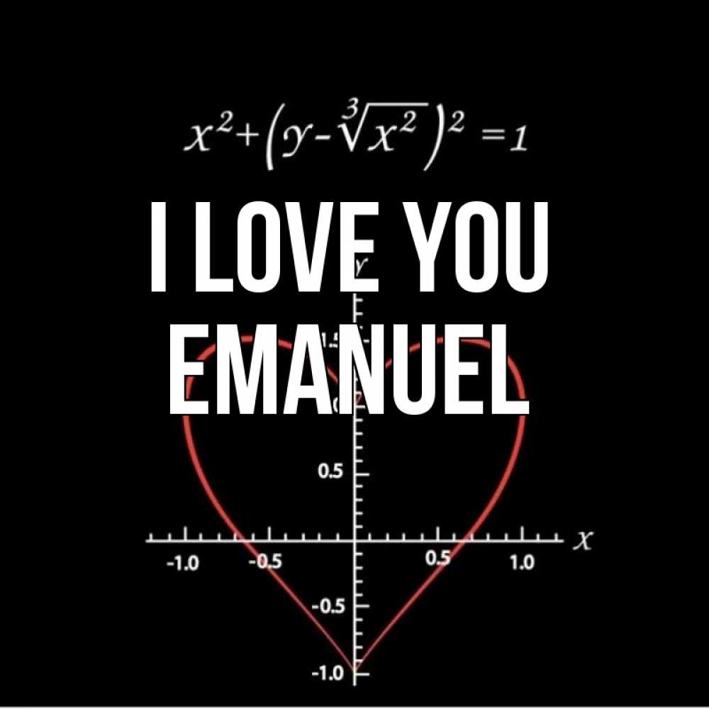 Greetings card с именем, Emanuel I love you сердечная формула Greetings with text for free download 