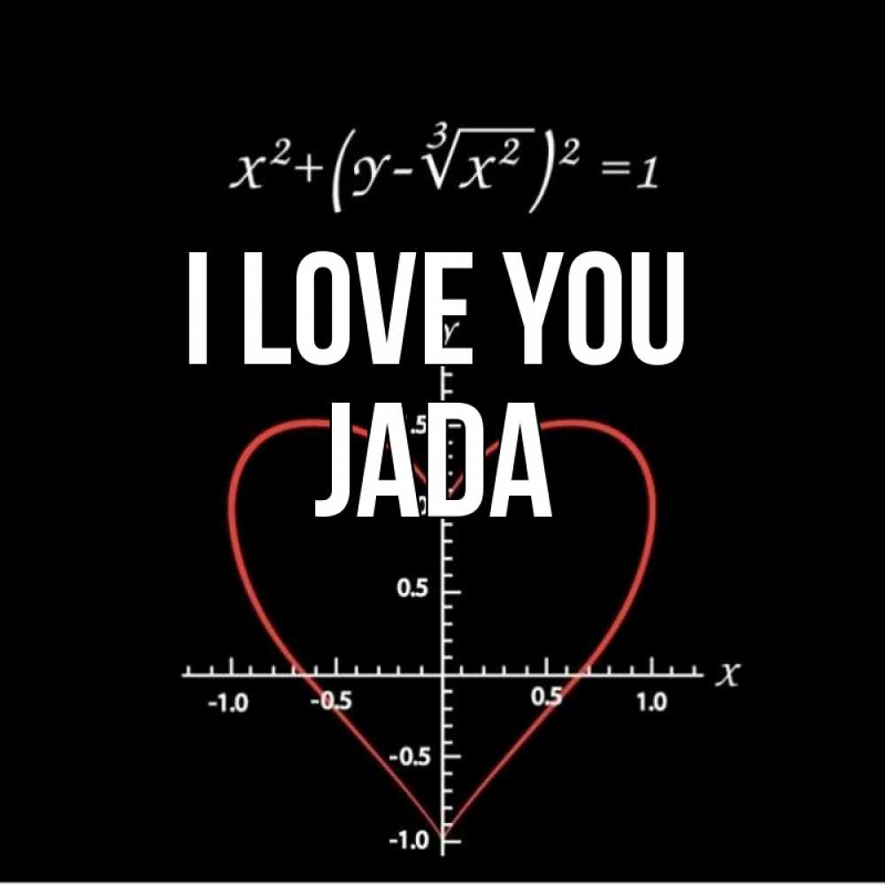 Greetings card с именем, Jada I love you сердечная формула Greetings with text for free download 