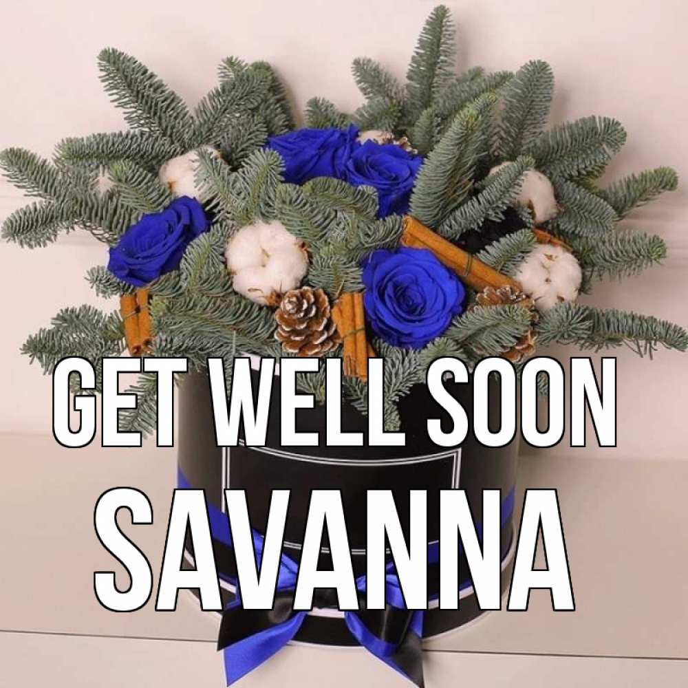 Greetings card с именем, Savanna Get well soon короче кто то загрузил эти шишки Greetings with text for free download 