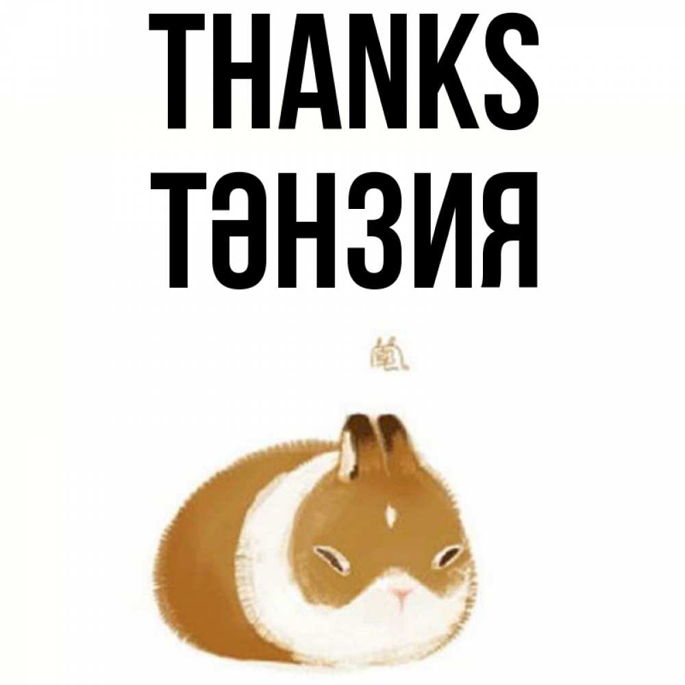 Greetings card с именем, ТӘНЗИЯ Thanks коричнево белый домашний питомец Greetings with text for free download 