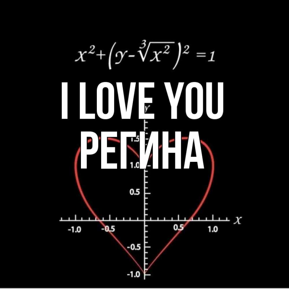 Greetings card с именем, Регина I love you сердечная формула Greetings with text for free download 