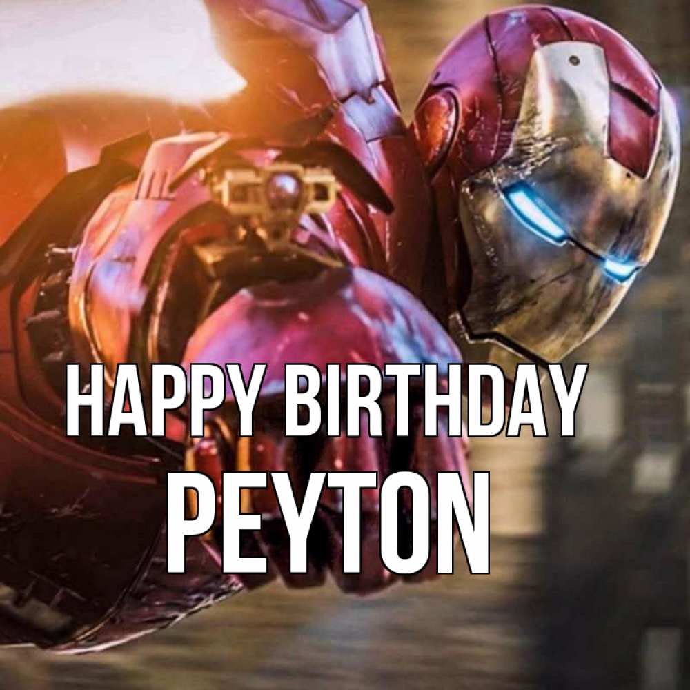 Greetings card с именем, Peyton Happy Birthday марвел супергерои в костюме Greetings with text for free download 