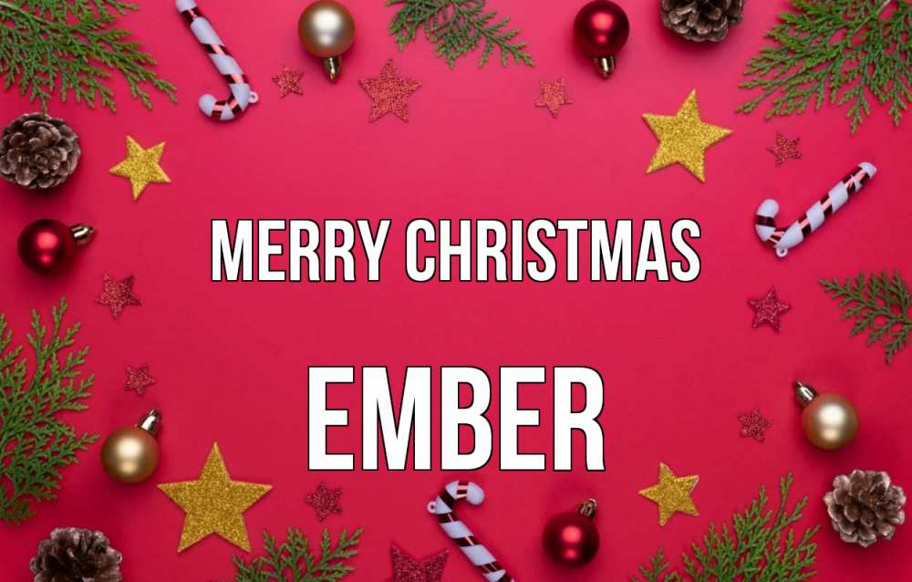 Greetings card с именем, Ember Merry Christmas с рождеством Greetings with text for free download 