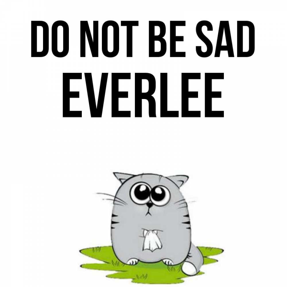 Greetings card с именем, Everlee Do not be sad грустный котяра Greetings with text for free download 