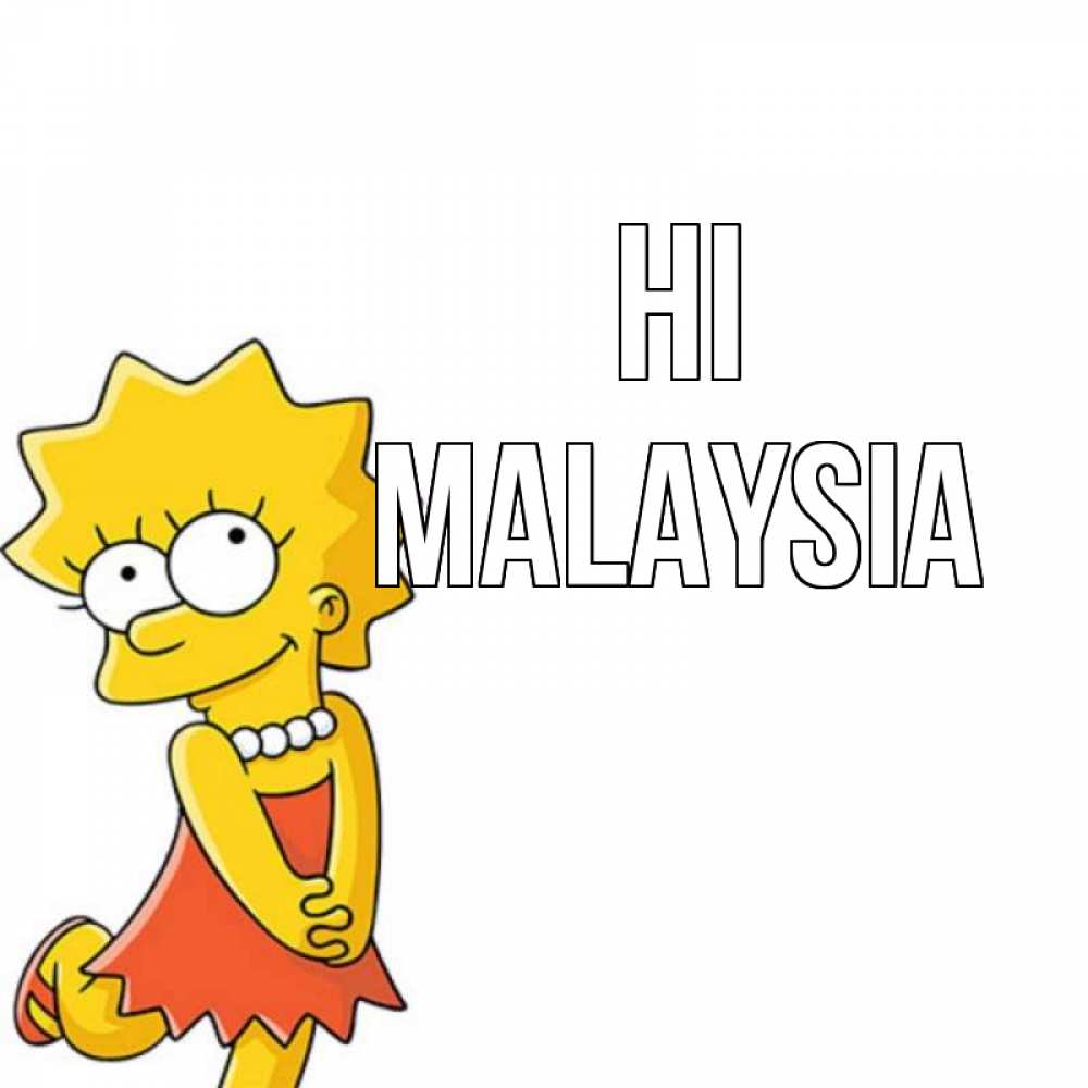 Greetings card с именем, Malaysia Hi Симпсоны младшая Greetings with text for free download 