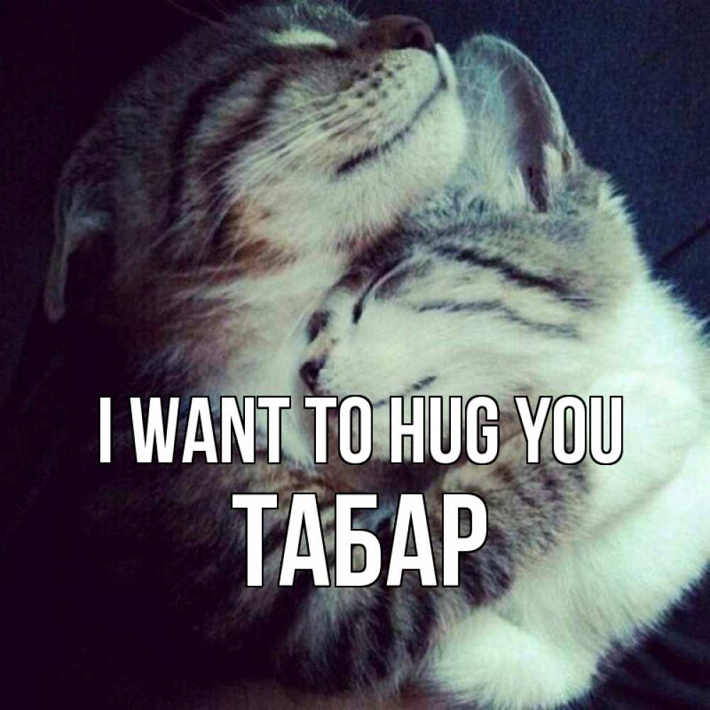 Greetings card с именем, ТАБАР I want to hug you полосатики Greetings with text for free download 