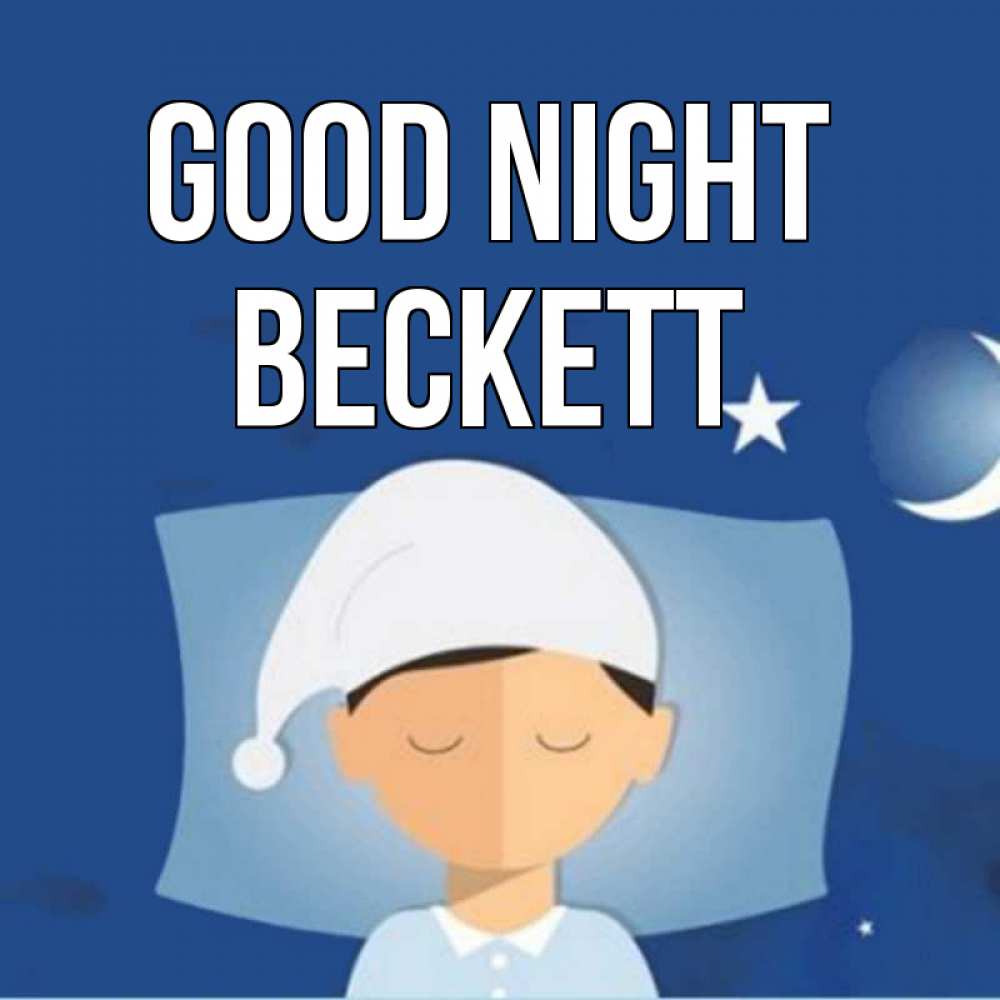 Greetings card с именем, Beckett Good night подушка и шапочка Greetings with text for free download 