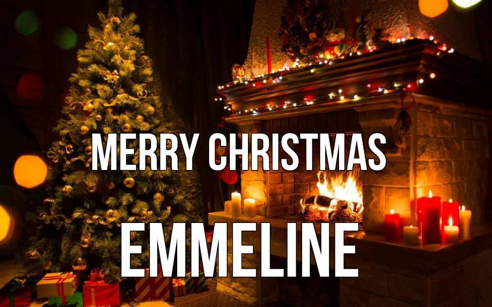 Greetings card с именем, Emmeline Merry Christmas новый год Greetings with text for free download 