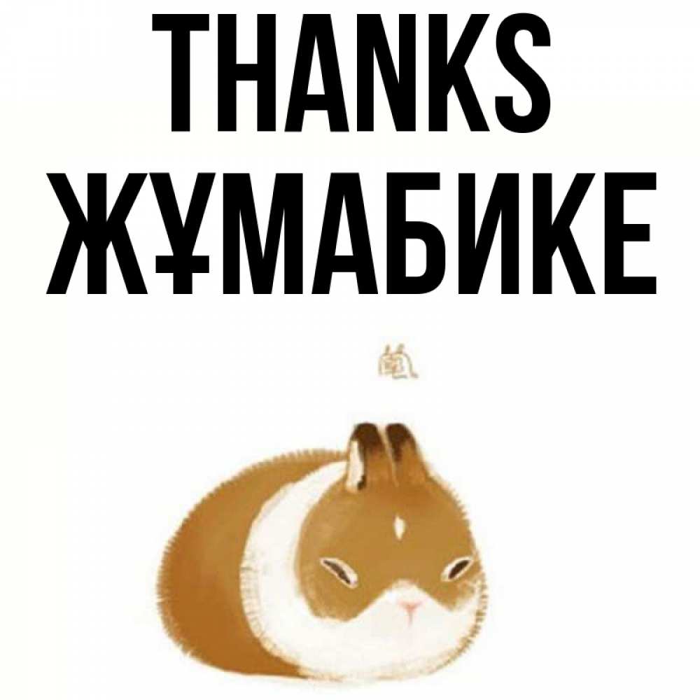 Greetings card с именем, ЖҰМАБИКЕ Thanks коричнево белый домашний питомец Greetings with text for free download 