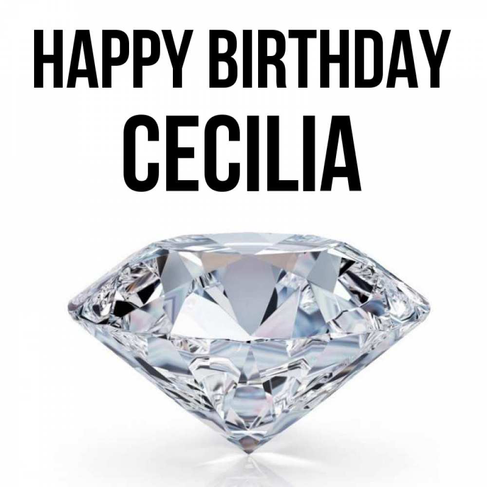 Greetings card с именем, Cecilia Happy Birthday к пожеланием быть богатым Greetings with text for free download 