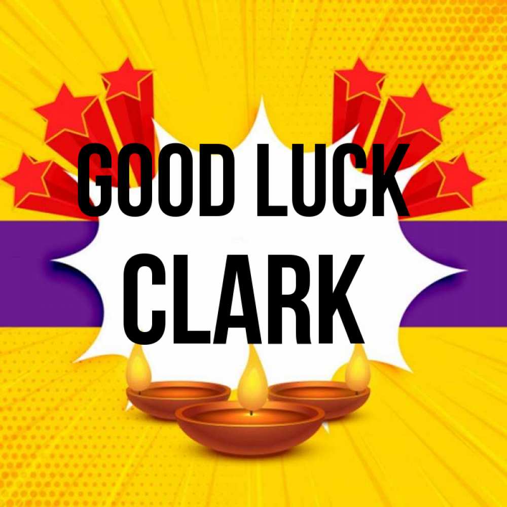 Greetings card с именем, Clark Good luck векторное изображение Greetings with text for free download 