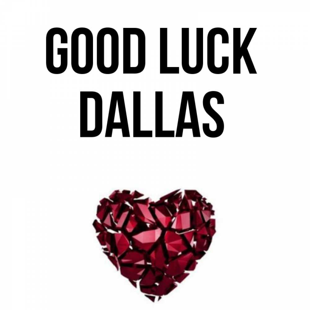 Greetings card с именем, Dallas Good luck бордовое из кристаллов  1 Greetings with text for free download 