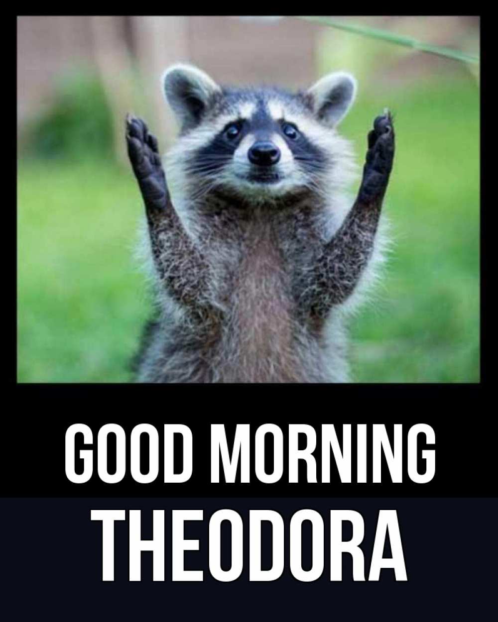 Greetings card с именем, Theodora Good morning хорошее настроение утречком Greetings with text for free download 