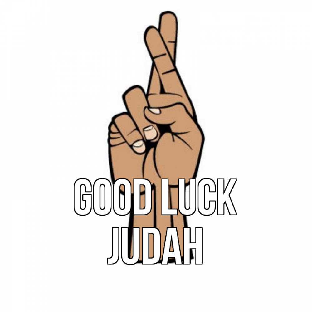 Greetings card с именем, Judah Good luck все будет хорошо Greetings with text for free download 