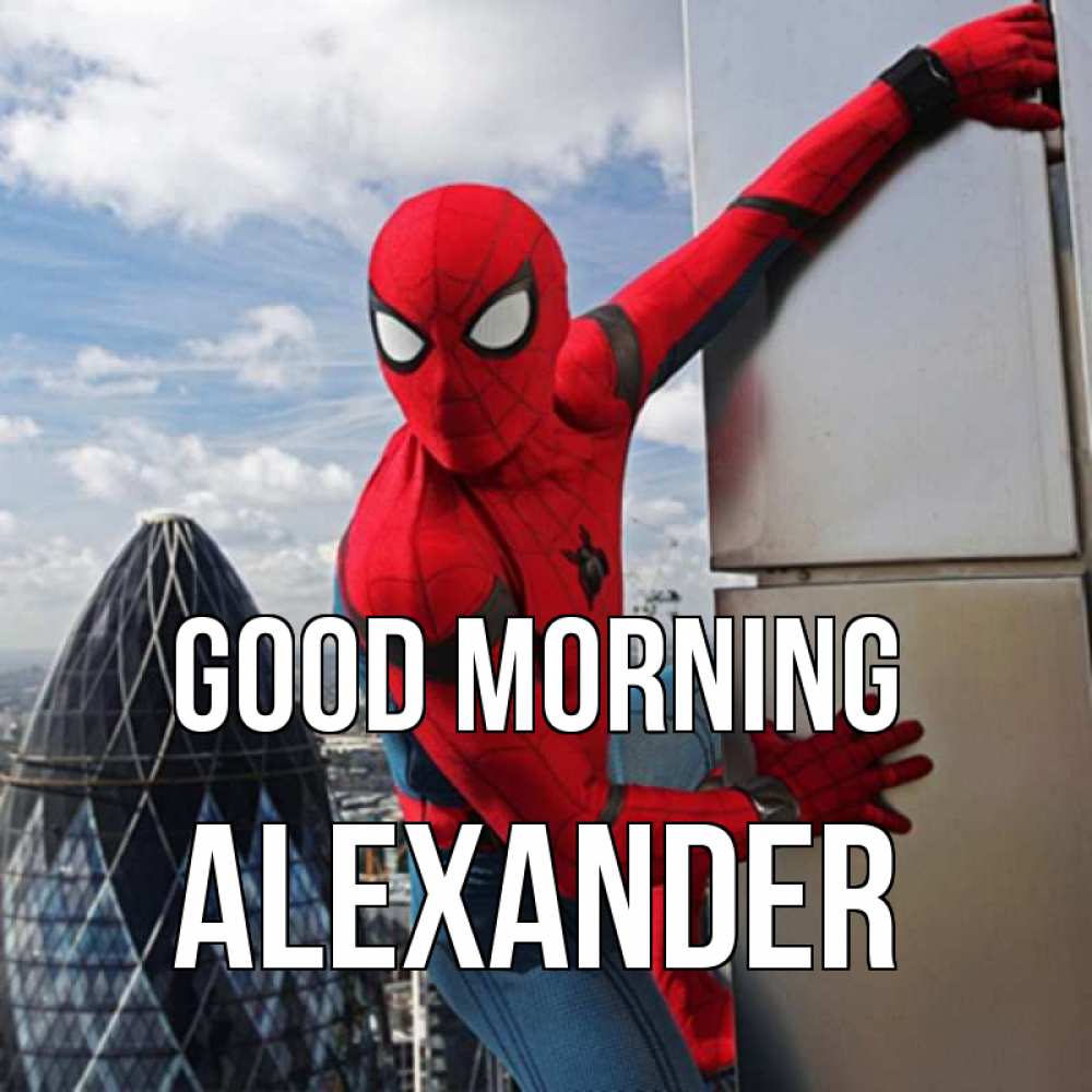 Greetings card с именем, Alexander Good morning марвел герои Greetings with text for free download 