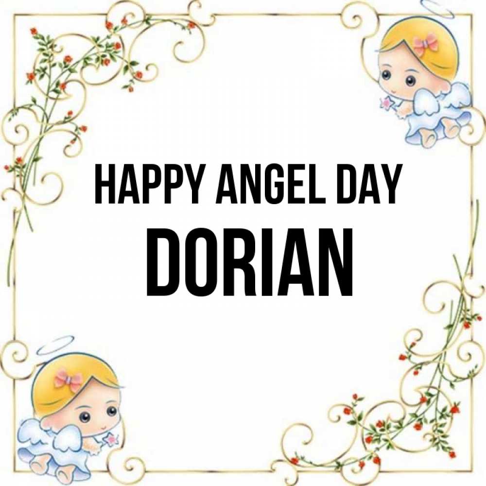 Greetings card с именем, Dorian happy angel day девочки ангелы Greetings with text for free download 