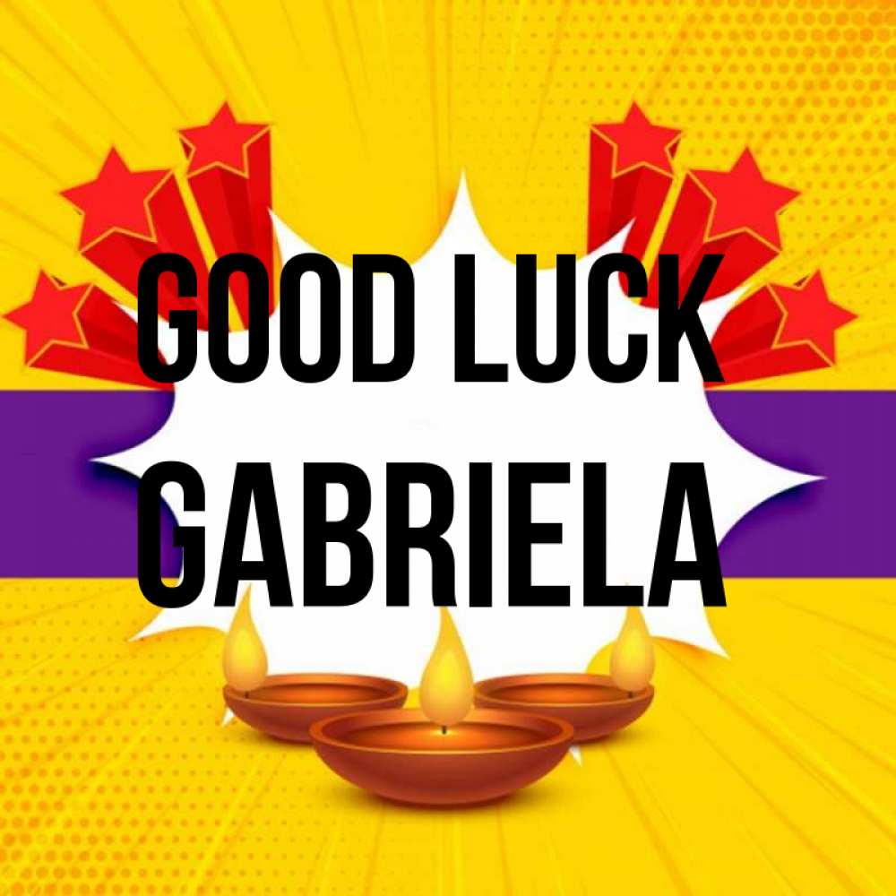 Greetings card с именем, Gabriela Good luck векторное изображение Greetings with text for free download 
