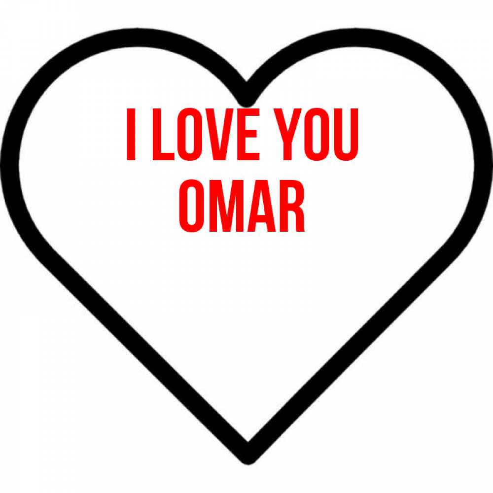 Greetings card с именем, Omar I love you посто Greetings with text for free download 