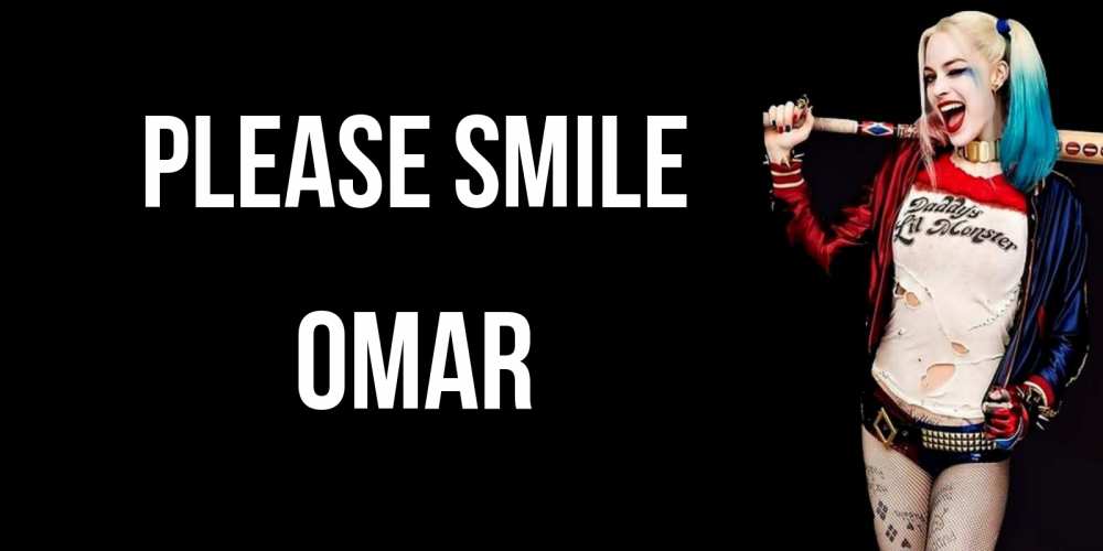 Greetings card с именем, Omar Please smile пожелания быть позитивным Greetings with text for free download 