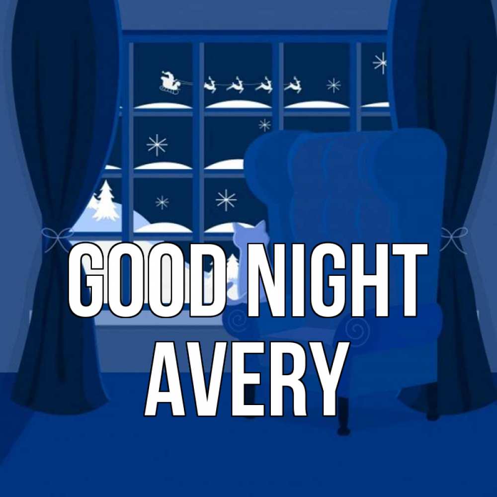 Greetings card с именем, Avery Good night зимняя тема Greetings with text for free download 