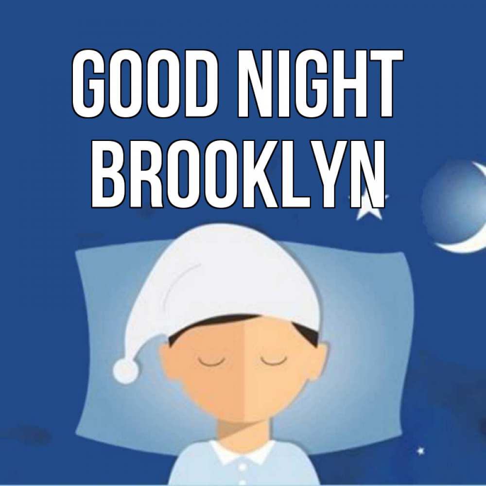 Greetings card с именем, Brooklyn Good night подушка и шапочка Greetings with text for free download 