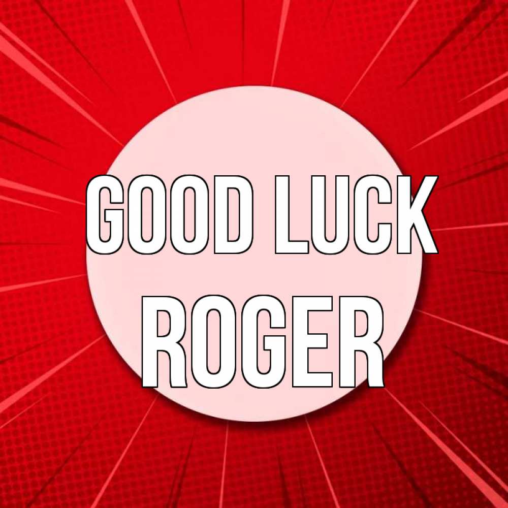 Greetings card с именем, Roger Good luck розовая кнопка Greetings with text for free download 