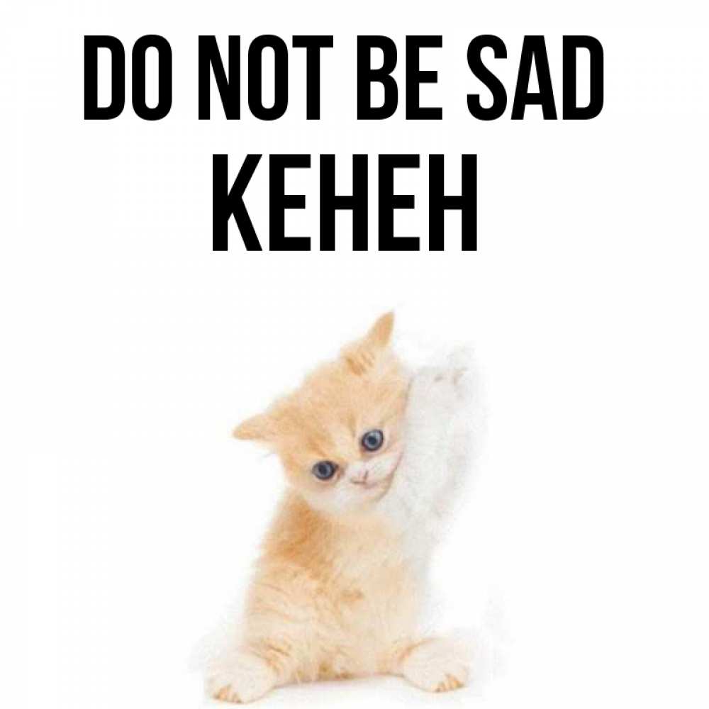 Greetings card с именем, Кенен Do not be sad просящий кот Greetings with text for free download 