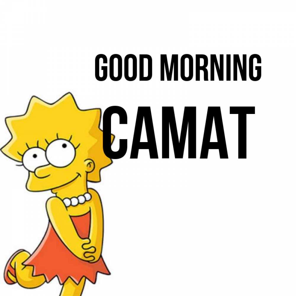 Greetings card с именем, САМАТ Good morning в платье и ожерелье Greetings with text for free download 