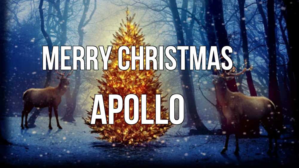 Greetings card с именем, Apollo Merry Christmas олени, новогодняя елка Greetings with text for free download 