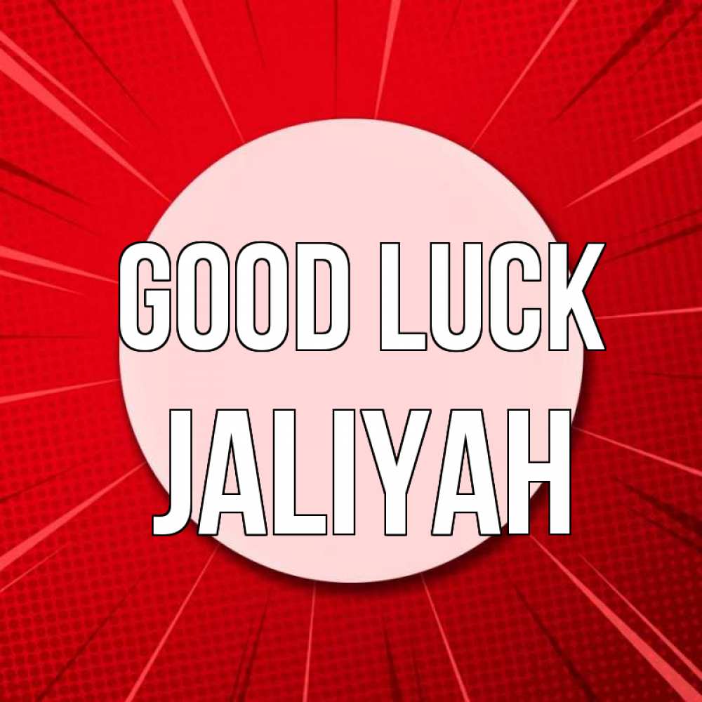 Greetings card с именем, Jaliyah Good luck розовая кнопка Greetings with text for free download 