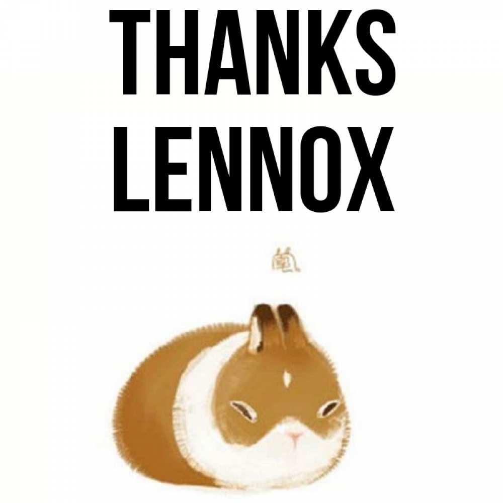 Greetings card с именем, Lennox Thanks коричнево белый домашний питомец Greetings with text for free download 