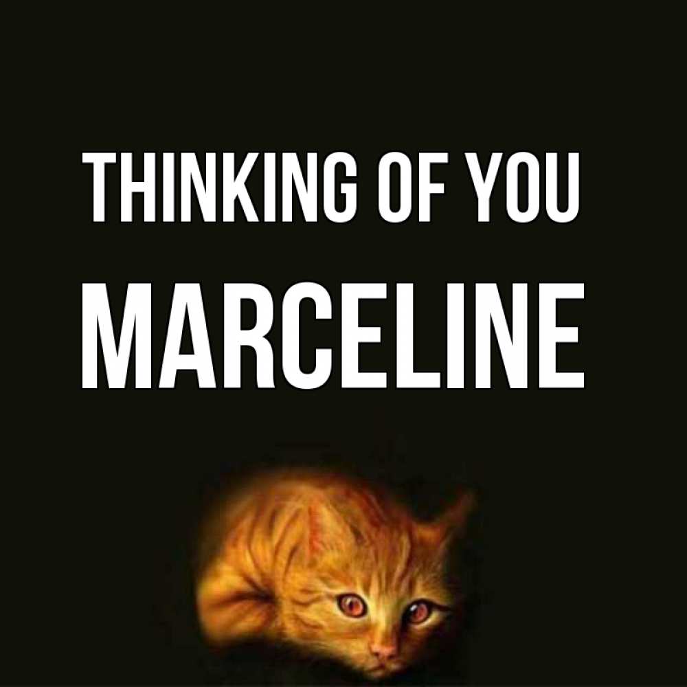 Greetings card с именем, Marceline Thinking of you рыжий Greetings with text for free download 