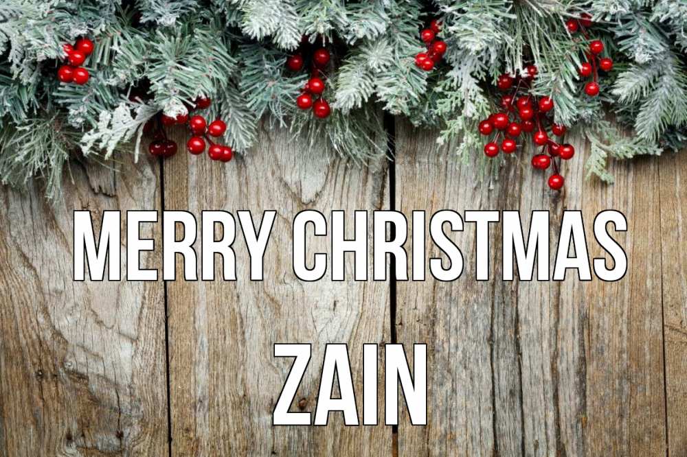 Greetings card с именем, Zain Merry Christmas с рождеством Greetings with text for free download 