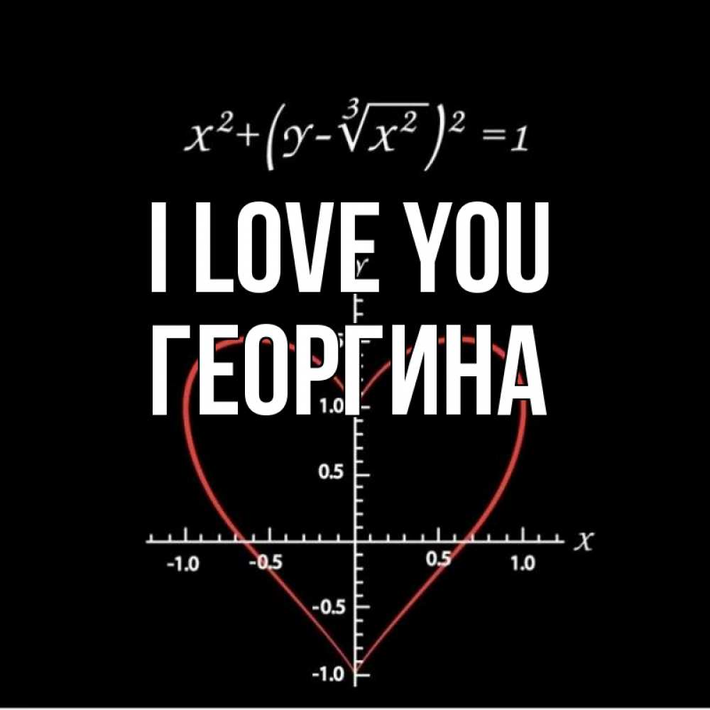 Greetings card с именем, Георгина I love you сердечная формула Greetings with text for free download 