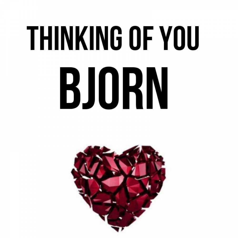 Greetings card с именем, Bjorn Thinking of you рубиновое 1 Greetings with text for free download 