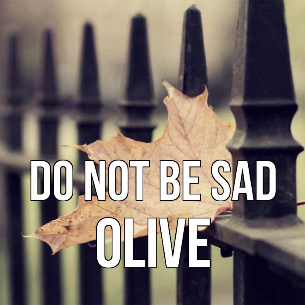 Greetings card с именем, Olive Do not be sad лист клена Greetings with text for free download 