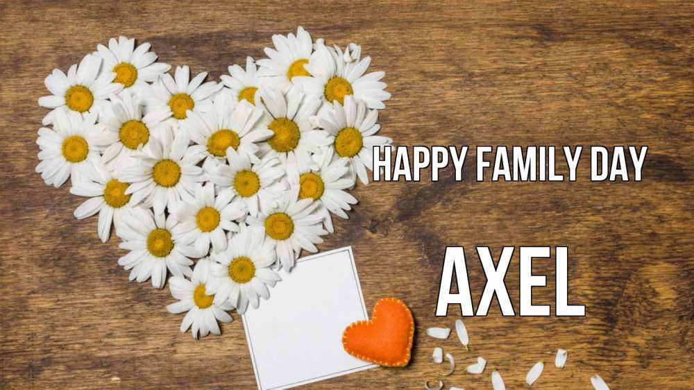 Greetings card с именем, Axel happy family day с днем семьи Greetings with text for free download 
