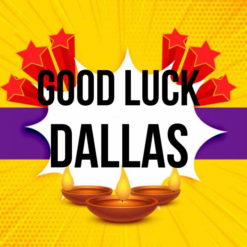 Greetings card с именем, Dallas Good luck векторное изображение Greetings with text for free download 