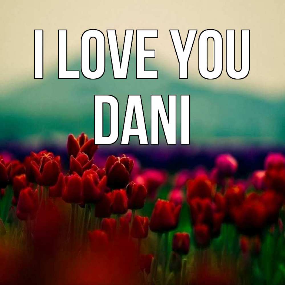 Greetings card с именем, Dani I love you тюльпаны 4 Greetings with text for free download 