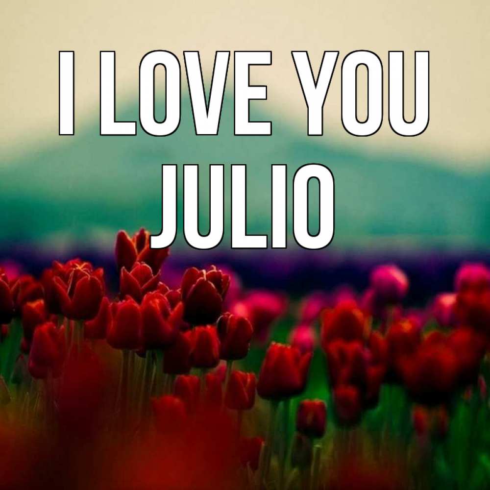 Greetings card с именем, Julio I love you тюльпаны 4 Greetings with text for free download 