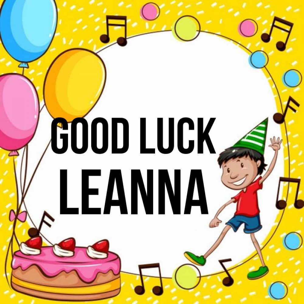Greetings card с именем, Leanna Good luck открытка 1 Greetings with text for free download 