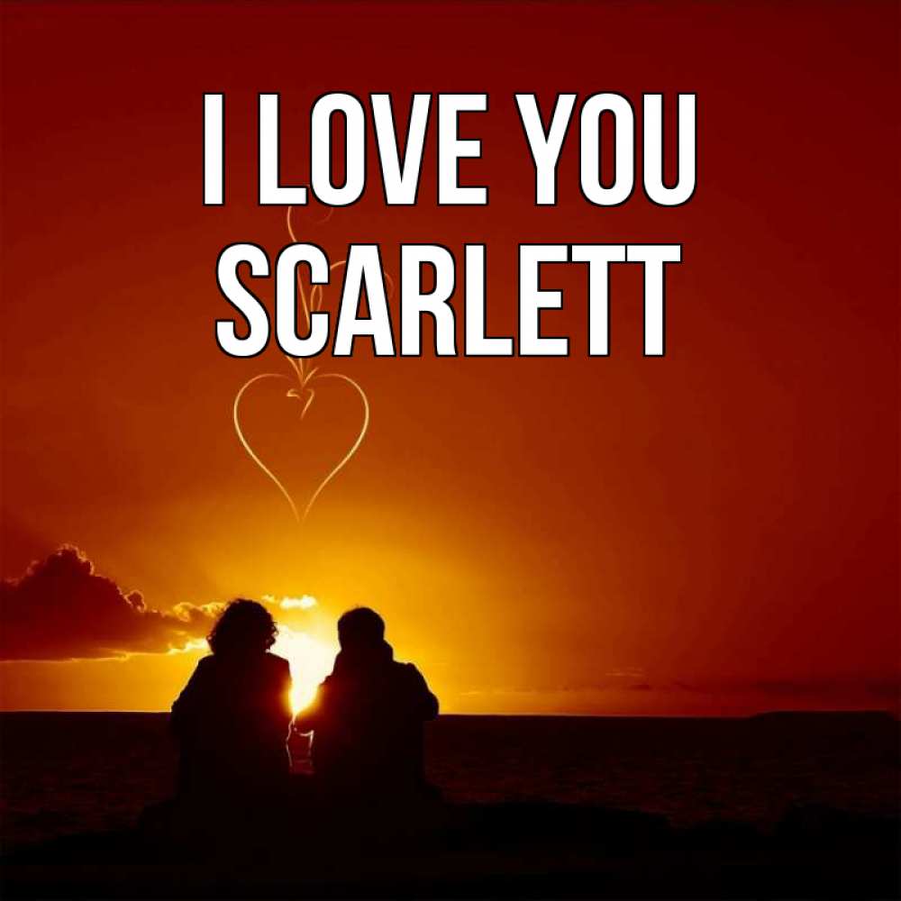 Greetings card с именем, Scarlett I love you небо Greetings with text for free download 