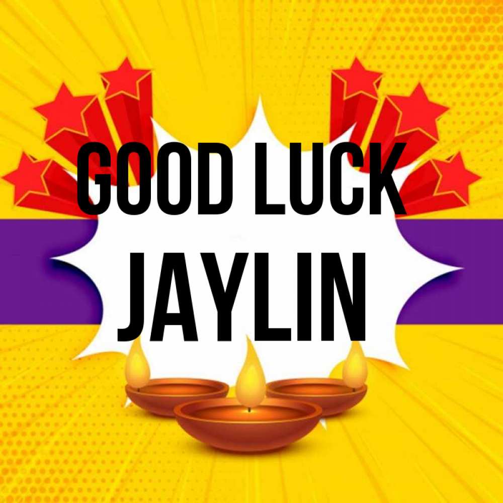 Greetings card с именем, Jaylin Good luck векторное изображение Greetings with text for free download 