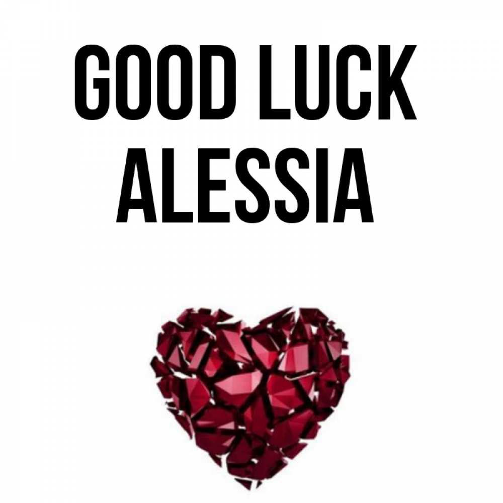 Greetings card с именем, Alessia Good luck бордовое из кристаллов  1 Greetings with text for free download 