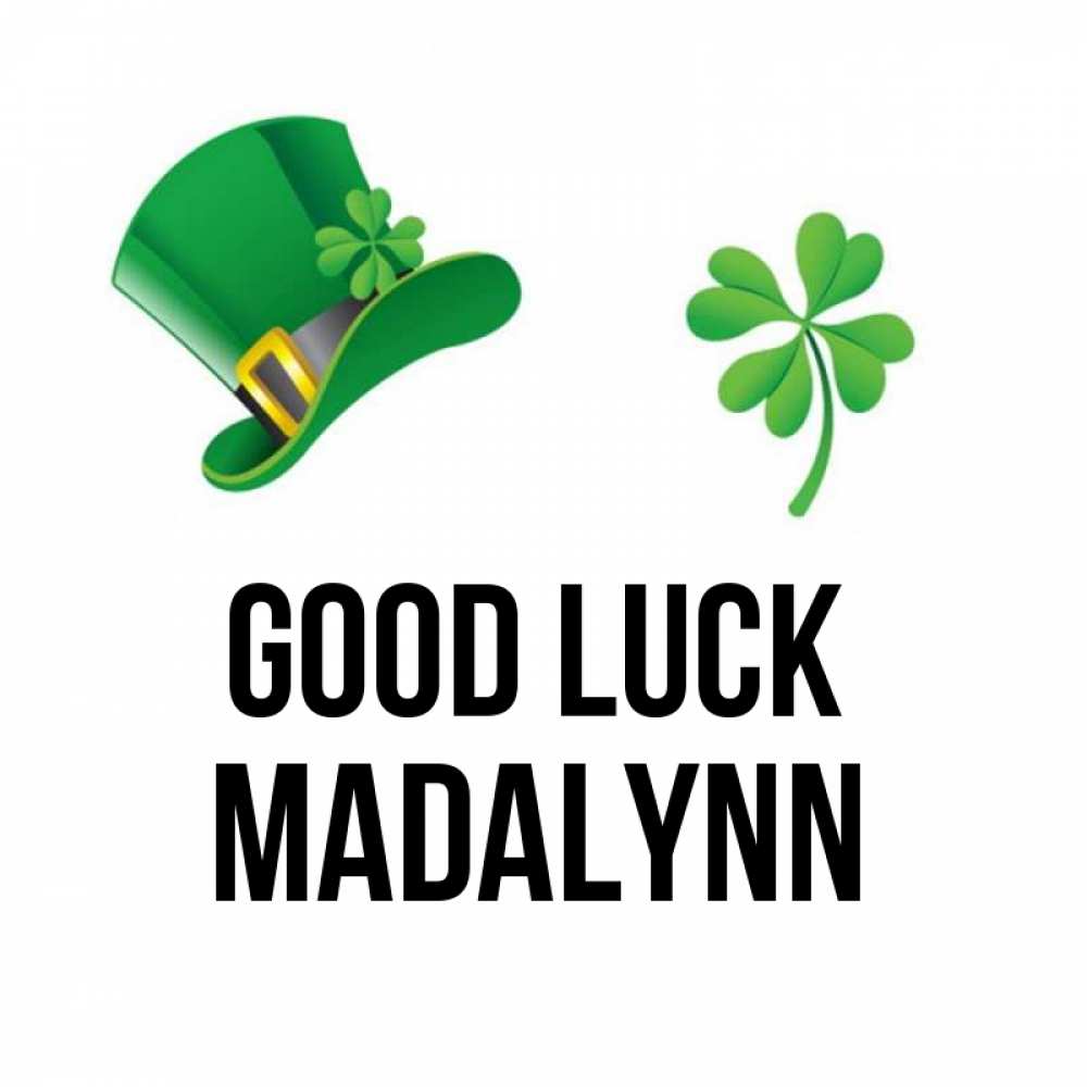 Greetings card с именем, Madalynn Good luck на удачу 1 Greetings with text for free download 