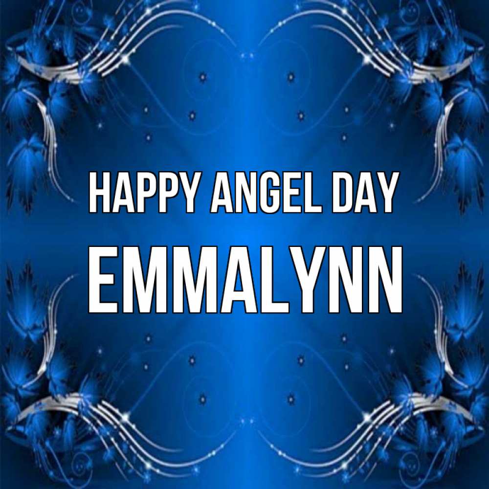 Greetings card с именем, Emmalynn happy angel day красивая рамочка с узорами Greetings with text for free download 