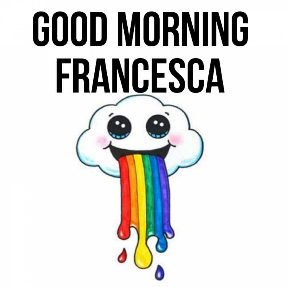 Greetings card с именем, Francesca Good morning утречко Greetings with text for free download 