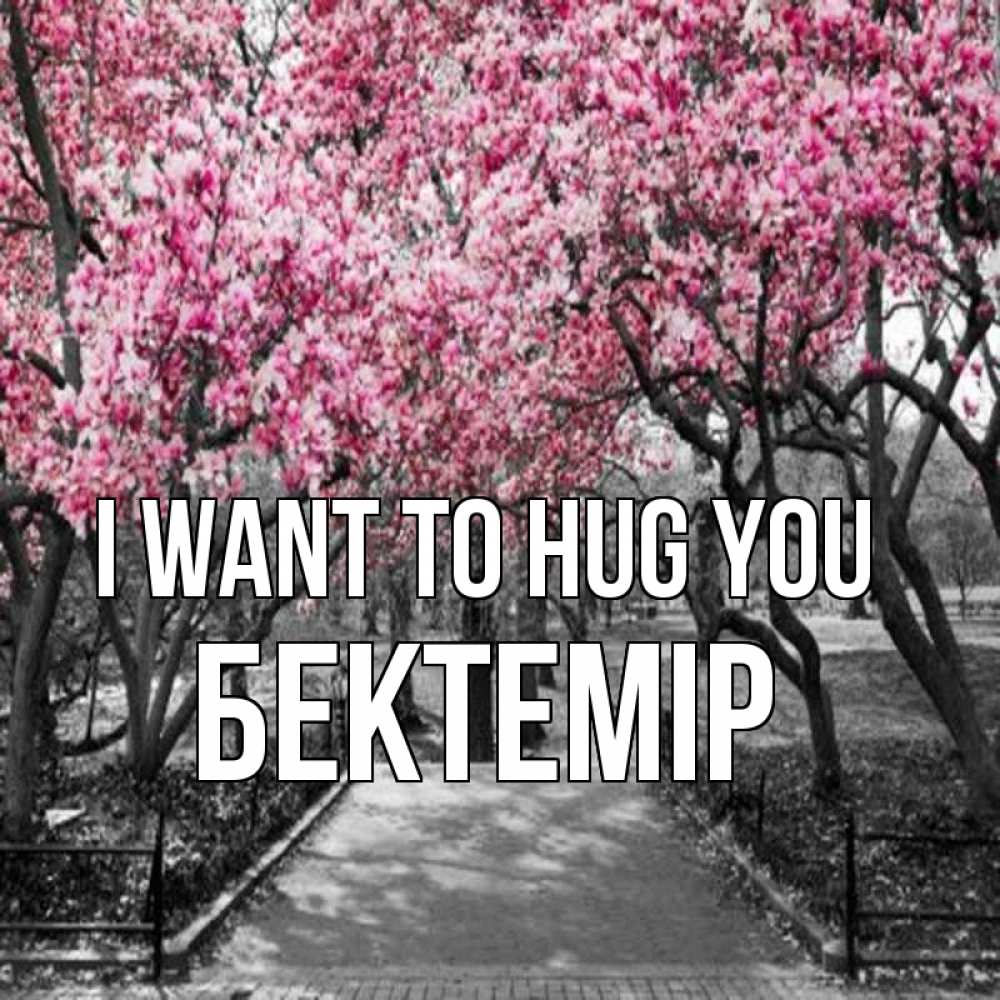 Greetings card с именем, Бектемір I want to hug you обработанное фото Greetings with text for free download 