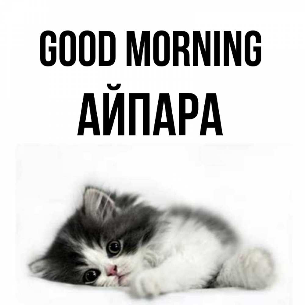 Greetings card с именем, АЙПАРА Good morning кот лапки Greetings with text for free download 